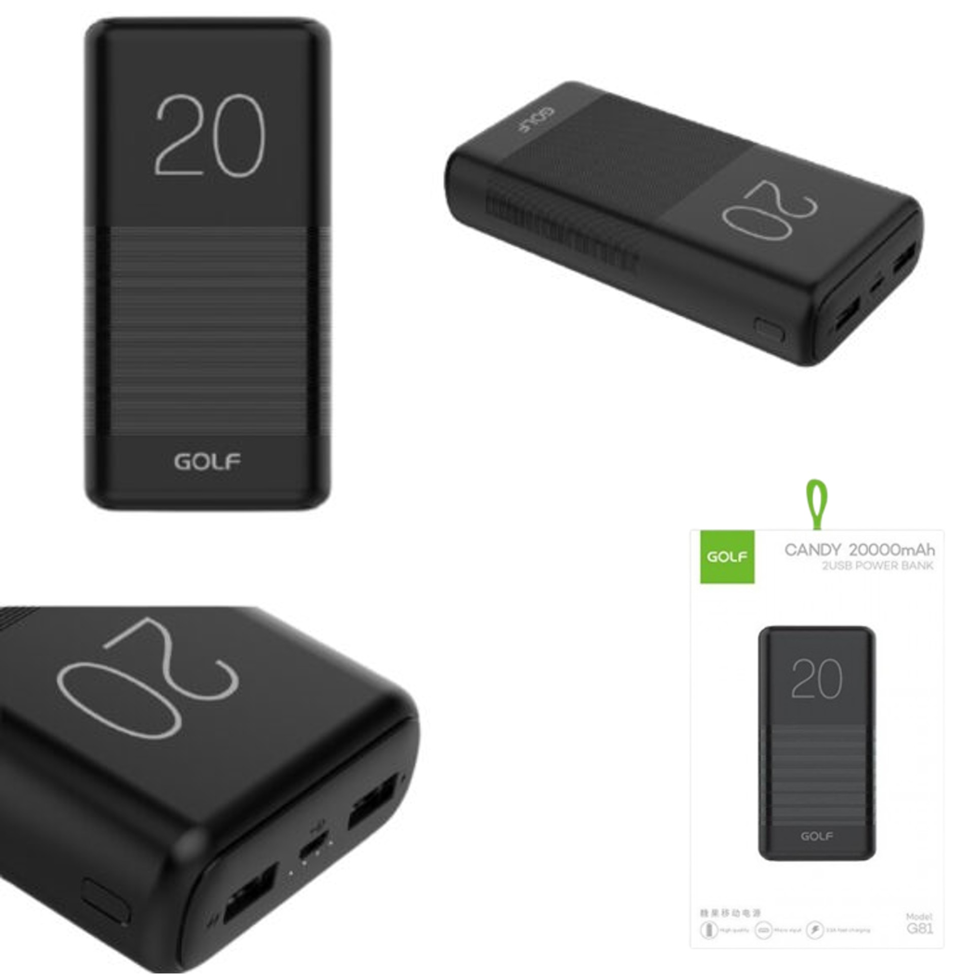 Power Bank GOLF 20000 MAH Polímero G81 Romy